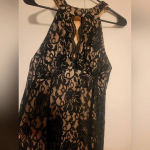 BLACK Lace Sleeveless Keyhole Full-Length Evening Mermaid Dress size 10